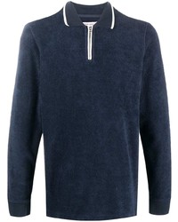 Мужской темно-синий свитер с воротником поло от Orlebar Brown