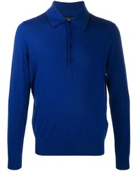 Мужской темно-синий свитер с воротником поло от PS Paul Smith