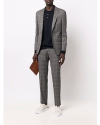 Мужской темно-синий свитер с воротником поло от Billionaire