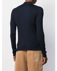 Мужской темно-синий свитер с воротником поло от Lanvin
