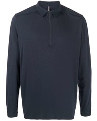 Мужской темно-синий свитер с воротником поло от Veilance