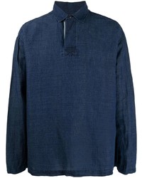 Мужской темно-синий свитер с воротником поло от YMC