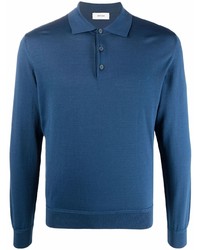 Мужской темно-синий свитер с воротником поло от Z Zegna