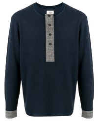 Темно-синий свитер с горловиной на пуговицах от Kent & Curwen