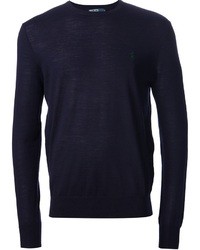 Темно-синий свитер с круглым вырезом