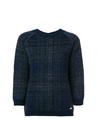 Женский темно-синий свитер с круглым вырезом в шотландскую клетку от Woolrich