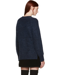 Женский темно-синий свитер с круглым вырезом из мохера от 3.1 Phillip Lim