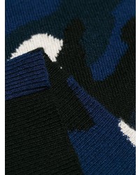 Мужской темно-синий свитер с круглым вырезом с камуфляжным принтом от Valentino