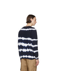 Мужской темно-синий свитер с круглым вырезом с принтом тай-дай от MSGM