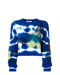Женский темно-синий свитер с круглым вырезом с принтом тай-дай от MSGM