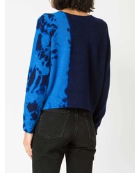 Женский темно-синий свитер с круглым вырезом с принтом тай-дай от Suzusan