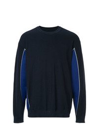 Мужской темно-синий свитер с круглым вырезом с принтом от 08sircus