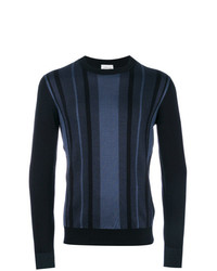 Мужской темно-синий свитер с круглым вырезом с принтом от Brioni