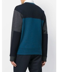 Мужской темно-синий свитер с круглым вырезом с принтом от Marni
