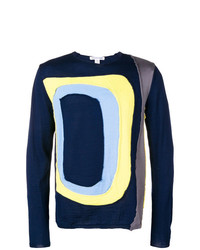 Мужской темно-синий свитер с круглым вырезом с принтом от Comme Des Garcons SHIRT