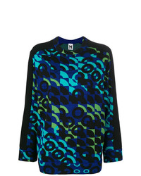 Женский темно-синий свитер с круглым вырезом с принтом от M Missoni