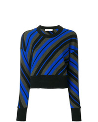 Женский темно-синий свитер с круглым вырезом с принтом от Marni