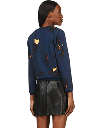 Женский темно-синий свитер с круглым вырезом с принтом от 3.1 Phillip Lim