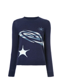 Женский темно-синий свитер с круглым вырезом с принтом от Onefifteen