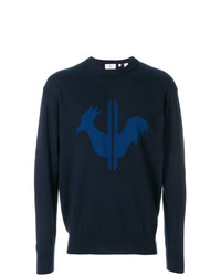 Мужской темно-синий свитер с круглым вырезом с принтом от Rossignol