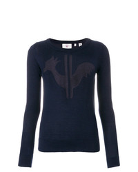 Женский темно-синий свитер с круглым вырезом с принтом от Rossignol