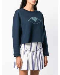 Женский темно-синий свитер с круглым вырезом с принтом от See by Chloe
