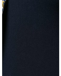 Женский темно-синий свитер с круглым вырезом с украшением от Tory Burch