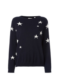 Женский темно-синий свитер с круглым вырезом со звездами от Chinti & Parker
