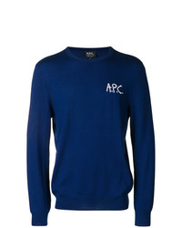 Мужской темно-синий свитер с круглым вырезом от A.P.C.
