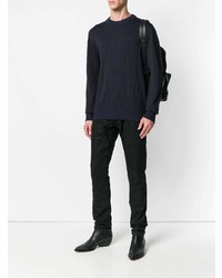 Мужской темно-синий свитер с круглым вырезом от Just Cavalli