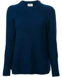 Женский темно-синий свитер с круглым вырезом от Acne Studios