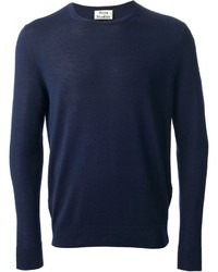 Мужской темно-синий свитер с круглым вырезом от Acne Studios