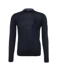 Мужской темно-синий свитер с круглым вырезом от Armani Jeans