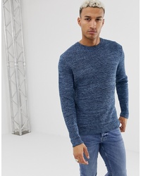 Мужской темно-синий свитер с круглым вырезом от ASOS DESIGN
