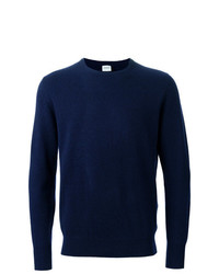 Мужской темно-синий свитер с круглым вырезом от Aspesi