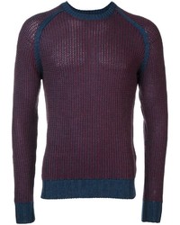 Мужской темно-синий свитер с круглым вырезом от Barba