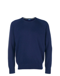 Мужской темно-синий свитер с круглым вырезом от Barba