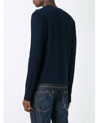 Мужской темно-синий свитер с круглым вырезом от DSQUARED2