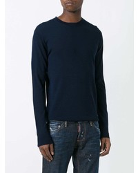Мужской темно-синий свитер с круглым вырезом от DSQUARED2