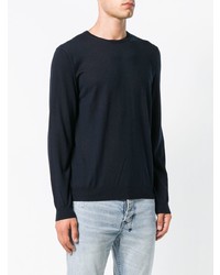 Мужской темно-синий свитер с круглым вырезом от Laneus