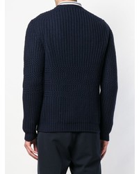 Мужской темно-синий свитер с круглым вырезом от Zanone