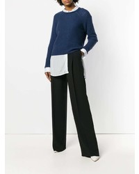 Женский темно-синий свитер с круглым вырезом от Max Mara