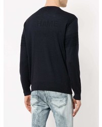 Мужской темно-синий свитер с круглым вырезом от Iceberg