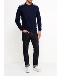 Мужской темно-синий свитер с круглым вырезом от Bellfield