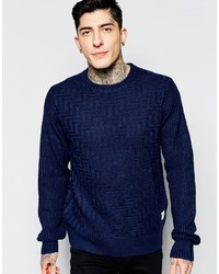 Мужской темно-синий свитер с круглым вырезом от Bellfield
