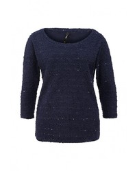 Женский темно-синий свитер с круглым вырезом от Bestia
