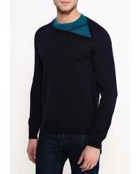 Мужской темно-синий свитер с круглым вырезом от Bikkembergs