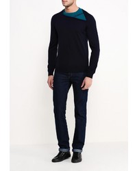 Мужской темно-синий свитер с круглым вырезом от Bikkembergs