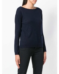 Женский темно-синий свитер с круглым вырезом от Liu Jo