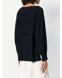 Женский темно-синий свитер с круглым вырезом от Vince